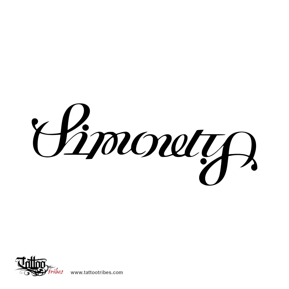 Simonetta (Ambigram) tattoo design thumbnail