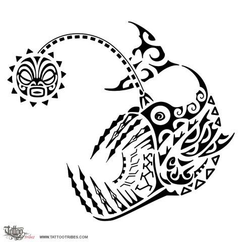 Angler fish (Light in darkness) tattoo design thumbnail