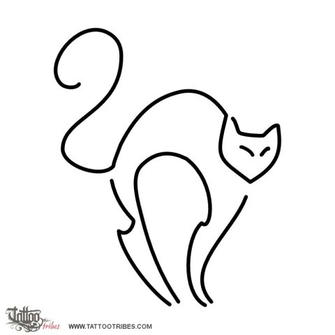 Black cat (Halloween special) tattoo design thumbnail