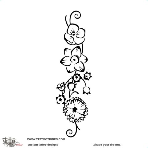 Birth flowers (Union) tattoo design thumbnail