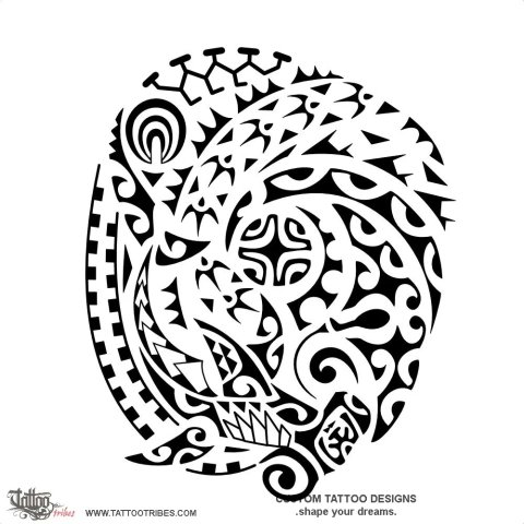Pūmotu (Elements) tattoo design thumbnail