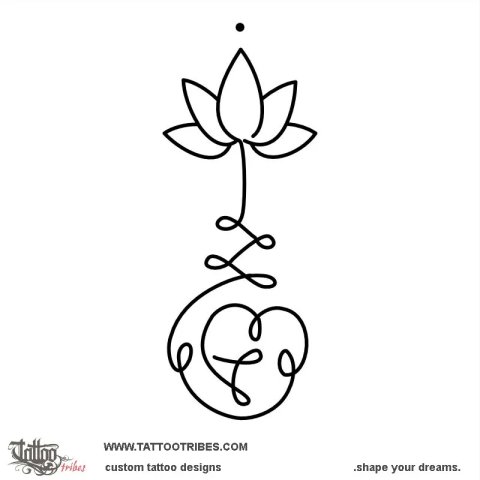 C+A+B unalome (Perfection) tattoo design thumbnail