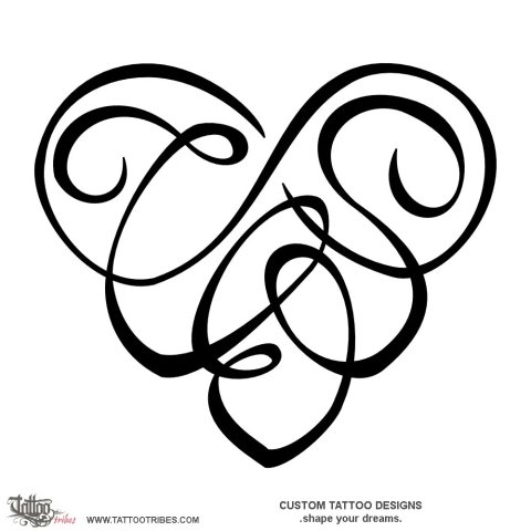 T+E+S heart (Union) tattoo design thumbnail