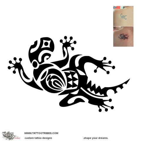 Tito coverup 2 (Lizard) tattoo design thumbnail