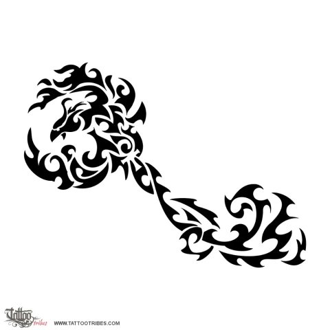 Tribal phoenix (Challenge) tattoo design thumbnail