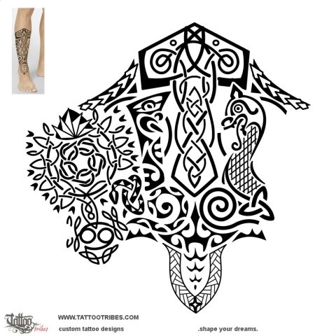 Navigators (Polynesian &amp; Norse) tattoo design thumbnail