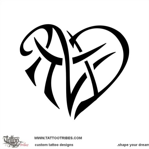 N+T+D Heart (Union) tattoo design thumbnail