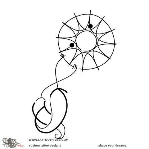 H+J dreamcatcher (Protection) tattoo design thumbnail