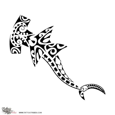 Triptych (Hammerhead shark) tattoo design thumbnail