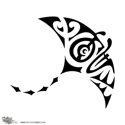 Triptych (Manta ray) tattoo design thumbnail