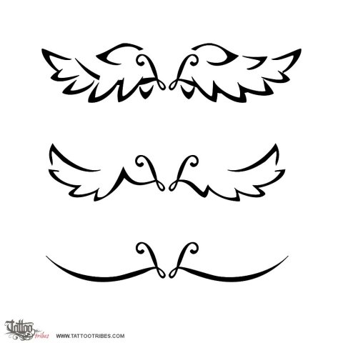 V+L wings (Bond) tattoo design thumbnail