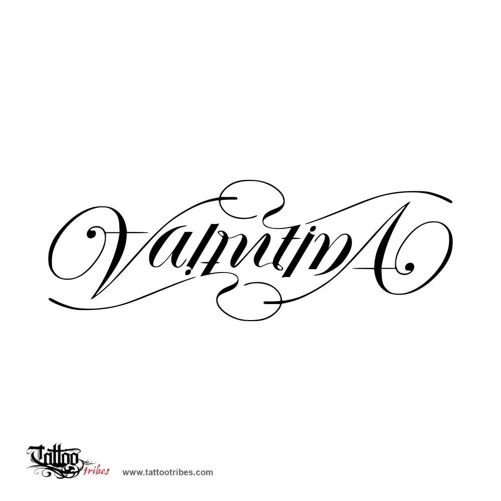 Valentina (Ambigram) tattoo design thumbnail