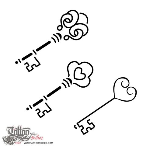 Skeleton keys (Love) tattoo design thumbnail