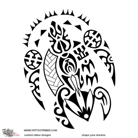 Honu utuafare (Family turtle) tattoo design thumbnail