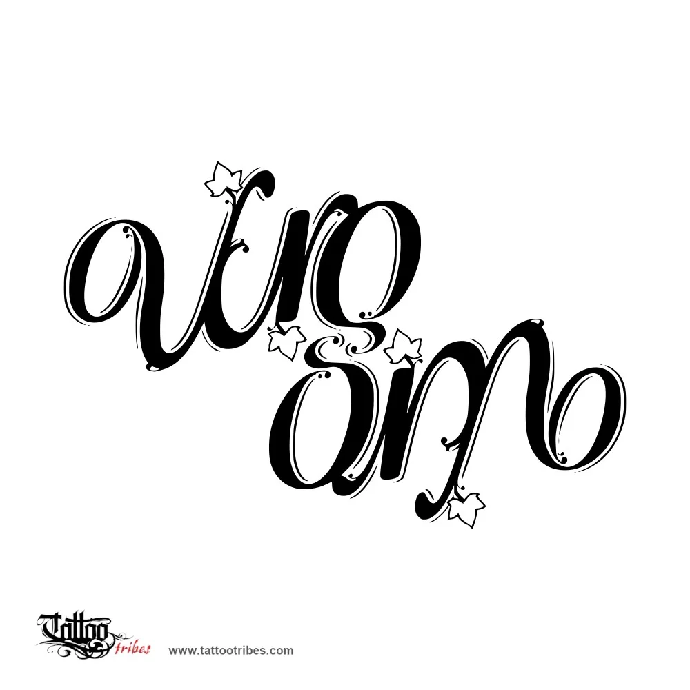Vero-Simo (Ambigram) tattoo design thumbnail