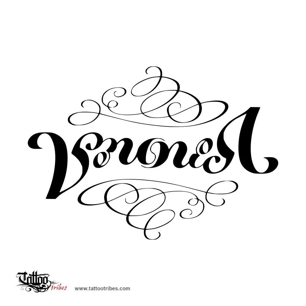Veronica (Ambigram) tattoo design thumbnail