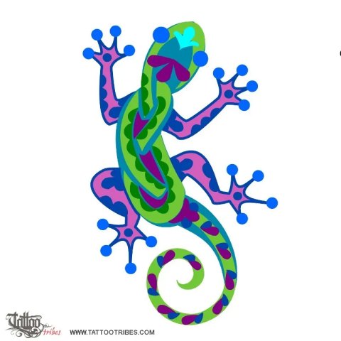 Figure 8 gecko (Protection) tattoo design thumbnail