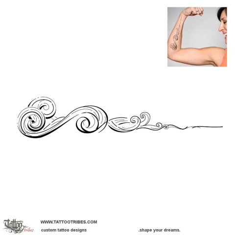 Sea (Stylized waves) tattoo design thumbnail