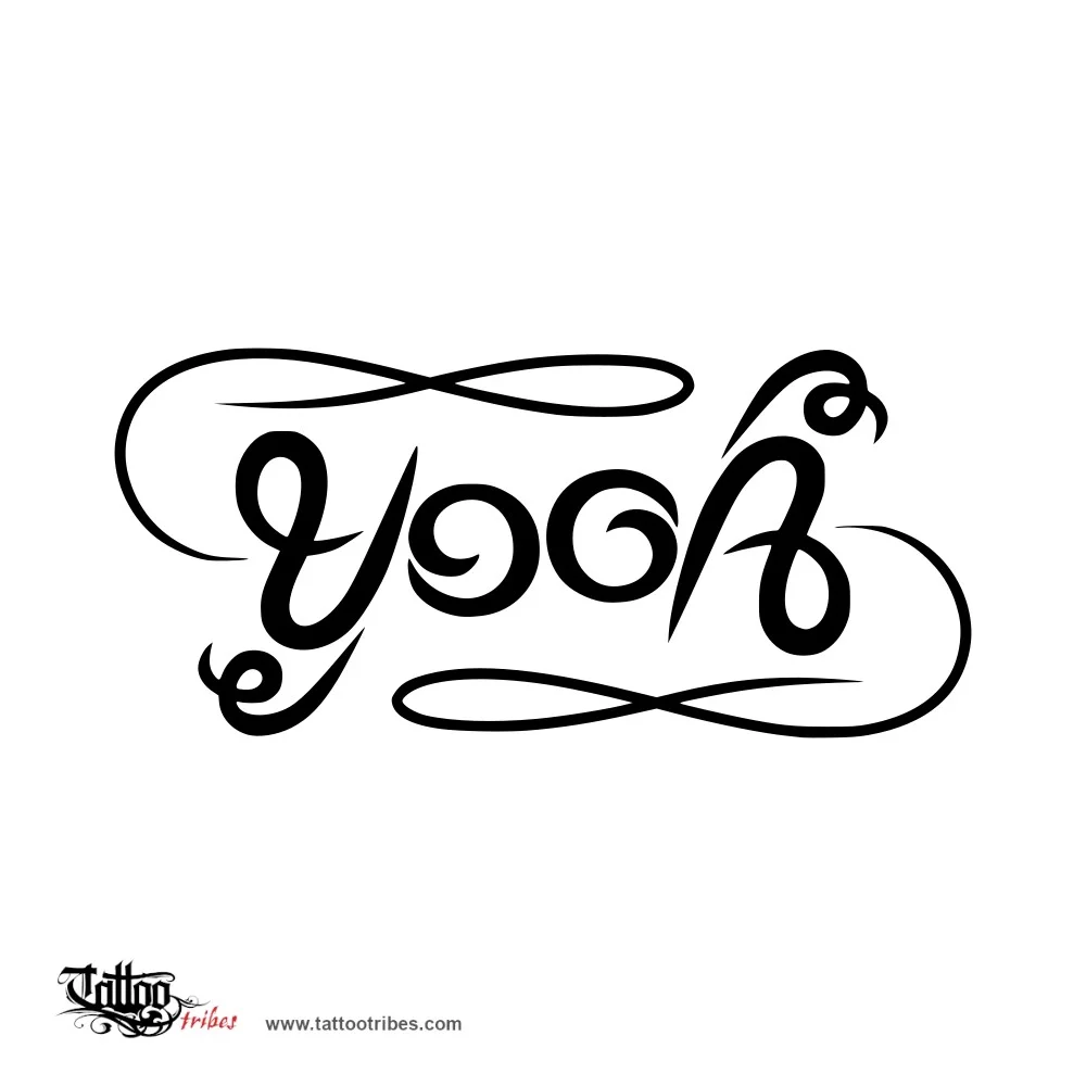 Yoga (Ambigram) tattoo design thumbnail