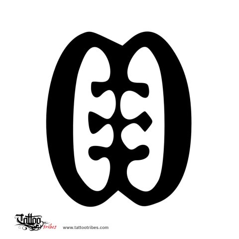 Ese ne tekrema (Friendship, interdipendence) tattoo design thumbnail