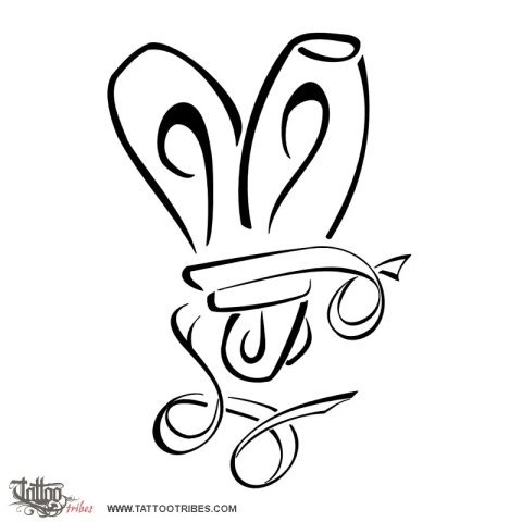 Ballet shoes (Music, dance) tattoo design thumbnail