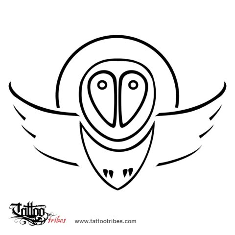 Barn owl (Vision, magic) tattoo design thumbnail