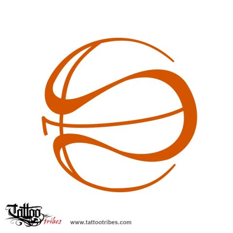 Basket ball () tattoo design thumbnail