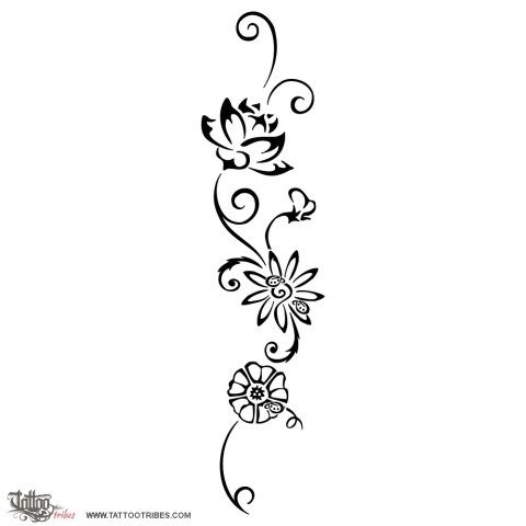 Birth flowers (Children) tattoo design thumbnail