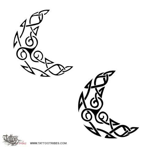 Triskell Moon (Femininity, eternity) tattoo design thumbnail