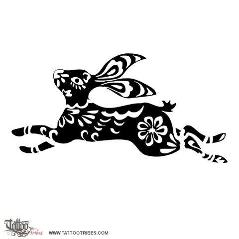 Rabbit (Chinese zodiac) tattoo design thumbnail