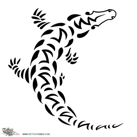 Crocodile (Strength, protection) tattoo design thumbnail