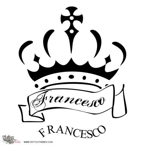 Crown and banner (Royalty) tattoo design thumbnail