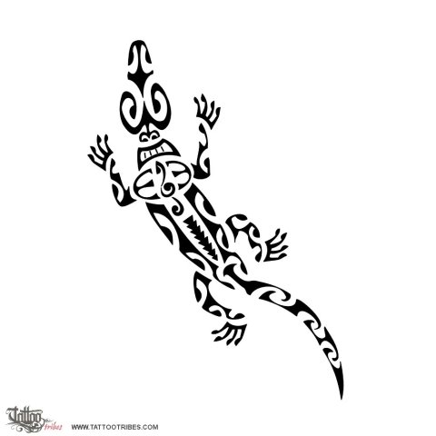 Karakotaera (Crocodile) tattoo design thumbnail