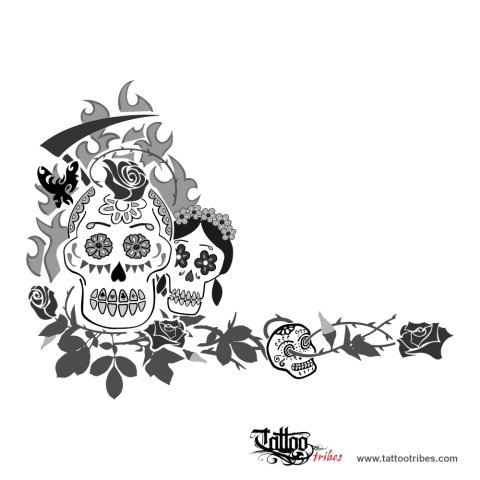 Dia de los muertos (Bonds, family) tattoo design thumbnail