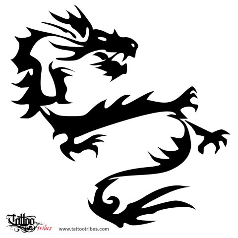 Dragon (Power, wisdom) tattoo design thumbnail
