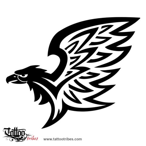 Tribal Eagle (Fierceness, freedom) tattoo design thumbnail