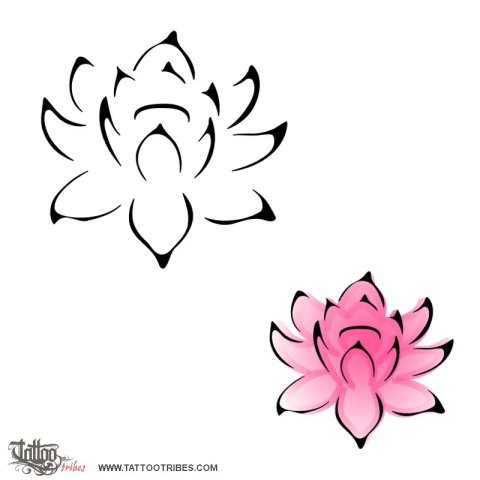 Lotus flower (Perfection, overcoming difficulties) tattoo design thumbnail