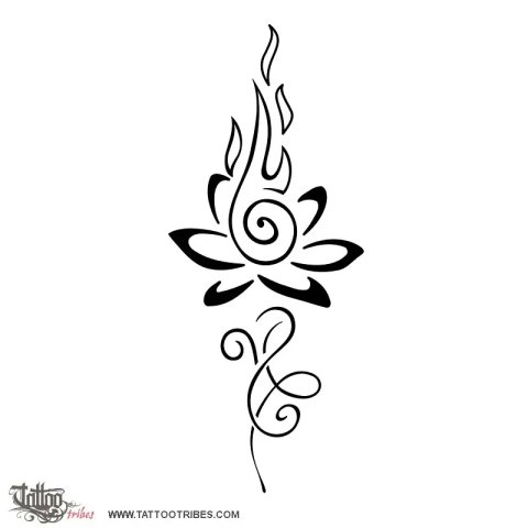 Lotus on fire (Perfect eternity) tattoo design thumbnail
