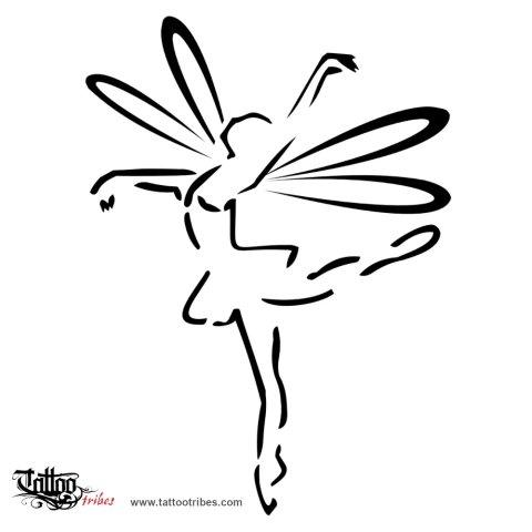Dancing fairy (Young mind, imagination) tattoo design thumbnail