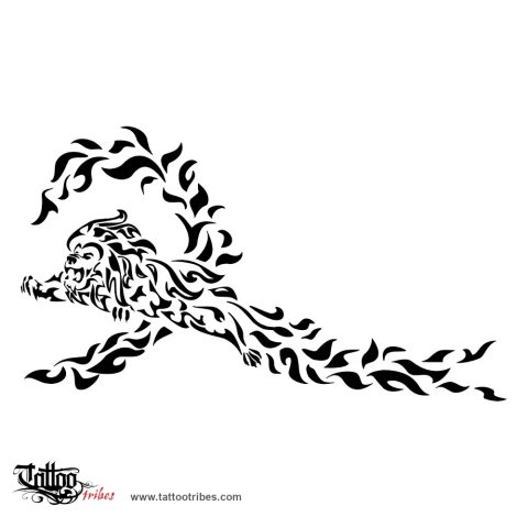 Lion of fire (Conquest) tattoo design thumbnail