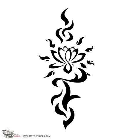Lotus fire (New birth, turning point) tattoo design thumbnail