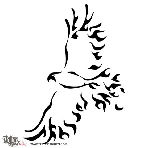 Flaming hawk (New start) tattoo design thumbnail
