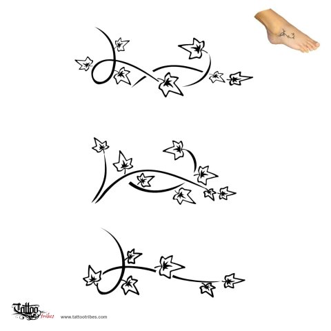 Ivy leaves (Fidelity, perseverance) tattoo design thumbnail