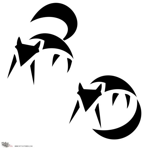 Paleo fox (Cunning, magic) tattoo design thumbnail