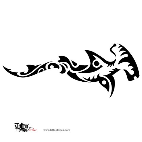 Hammerhead shark (Strength, tenacity) tattoo design thumbnail