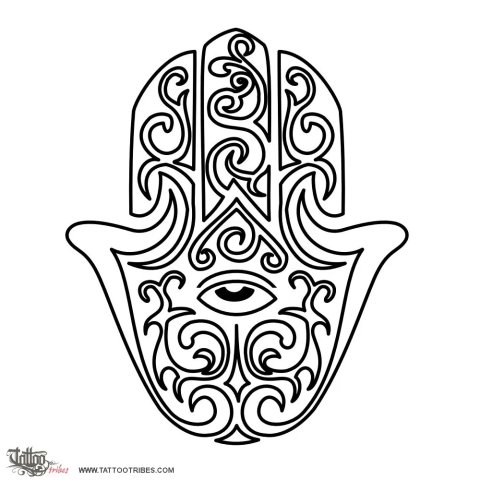 Hamsa (Protection) tattoo design thumbnail