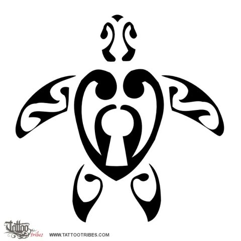 Heart shaped turtle (Eternal fidelity) tattoo design thumbnail