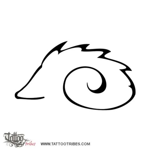 Stylized hedgehog (Protection, vitality) tattoo design thumbnail