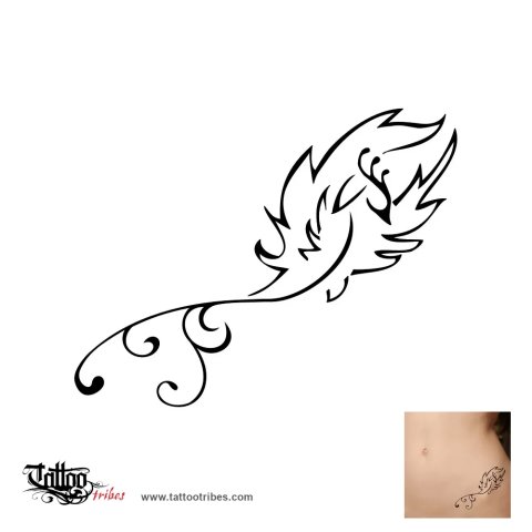 Phoenix (Eternity, rebirth) tattoo design thumbnail