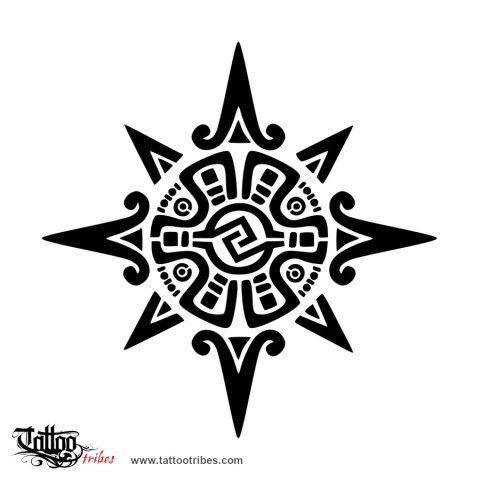 Aztec star (Sun, union) tattoo design thumbnail